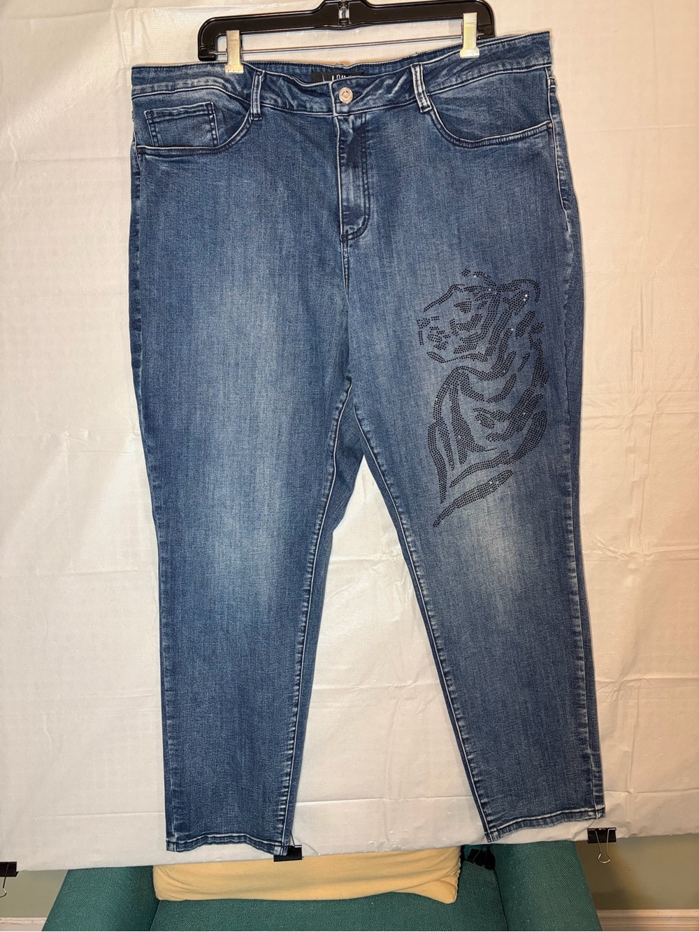 Joseph Ribkoff Blue Women's Jeans with Tiger Detail